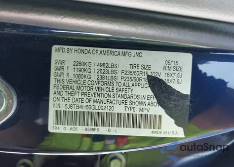 2016 Acura Rdx Technology Acurawatch Plus Packages/Technology Package из США, поврежденный, VIN 5J8TB4H56GL002120